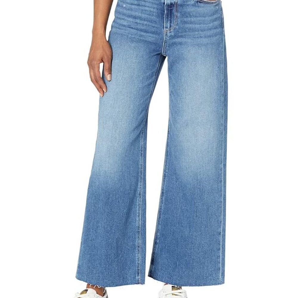 Paige Anessa Wide Leg Jeans - Rock Show Distressed - Size 25/0